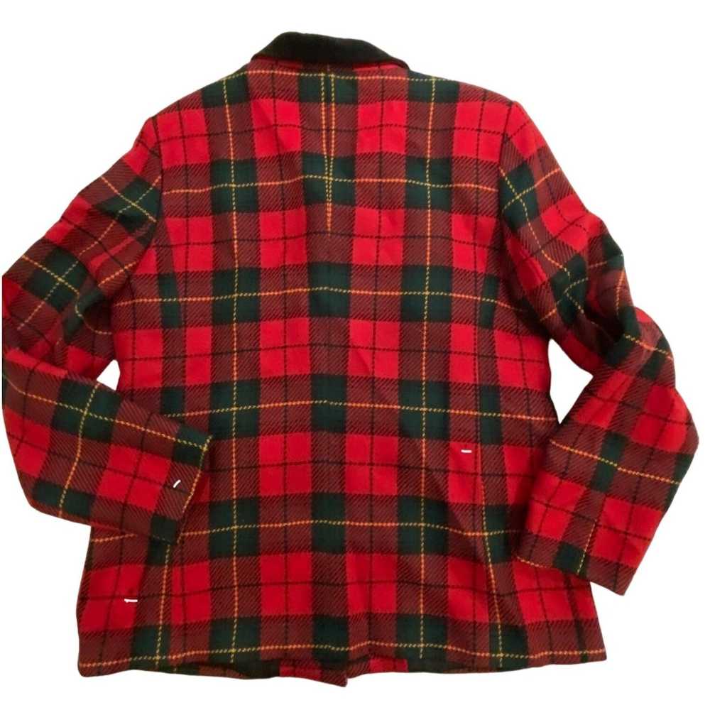 Vintage Talbots Red Tartan Plaid Wool Blazer Jack… - image 9