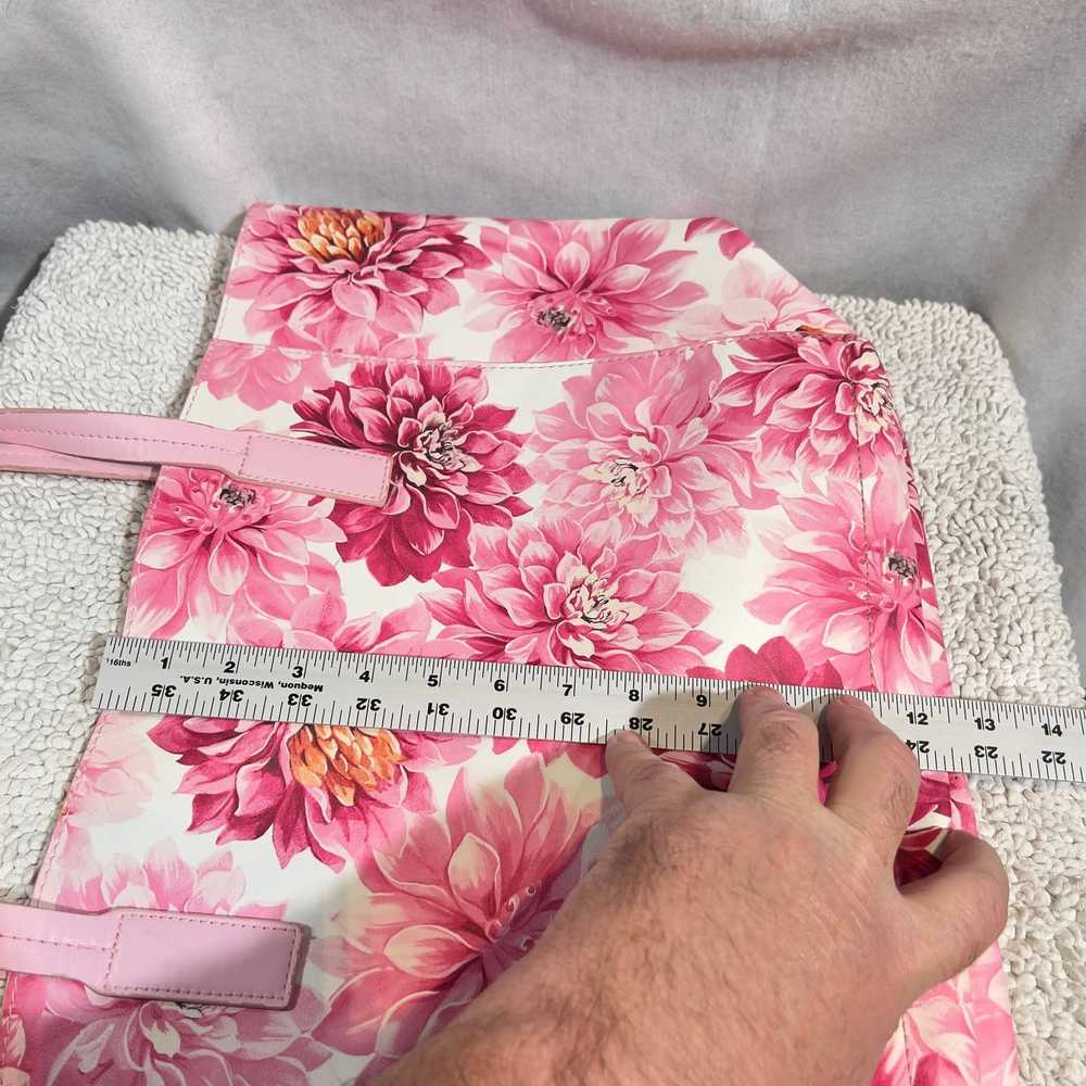 1 Tabitha Webb Pink Floral Vinyl Tote Bag Wristle… - image 10
