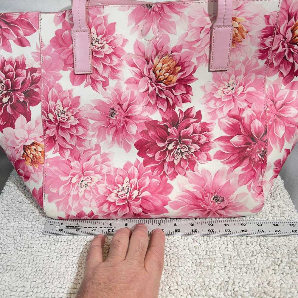 1 Tabitha Webb Pink Floral Vinyl Tote Bag Wristle… - image 3