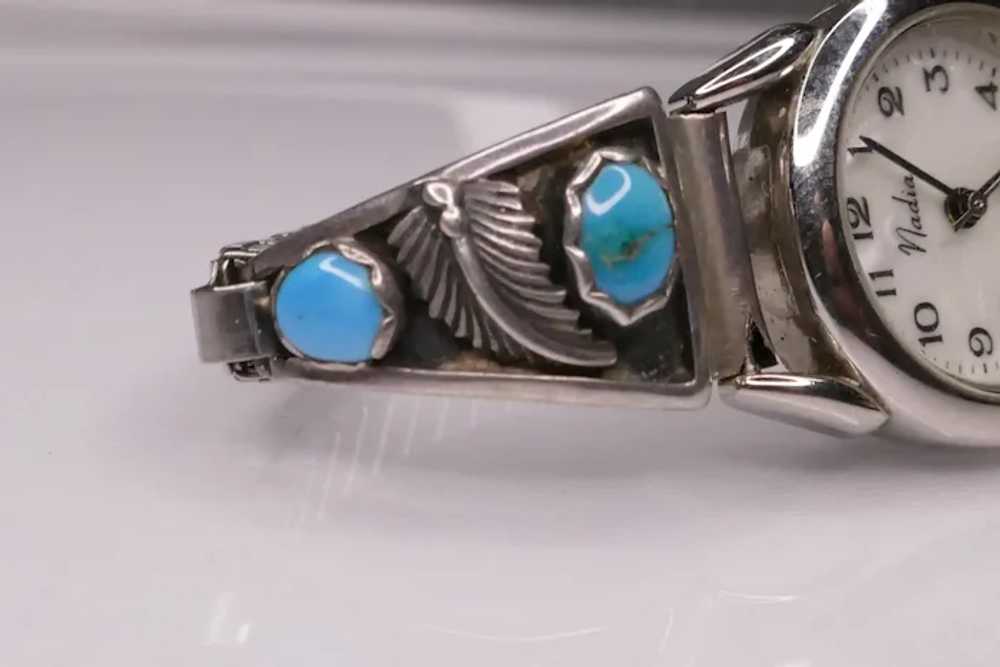 Sterling Silver & Blue Stone Native American Nava… - image 5