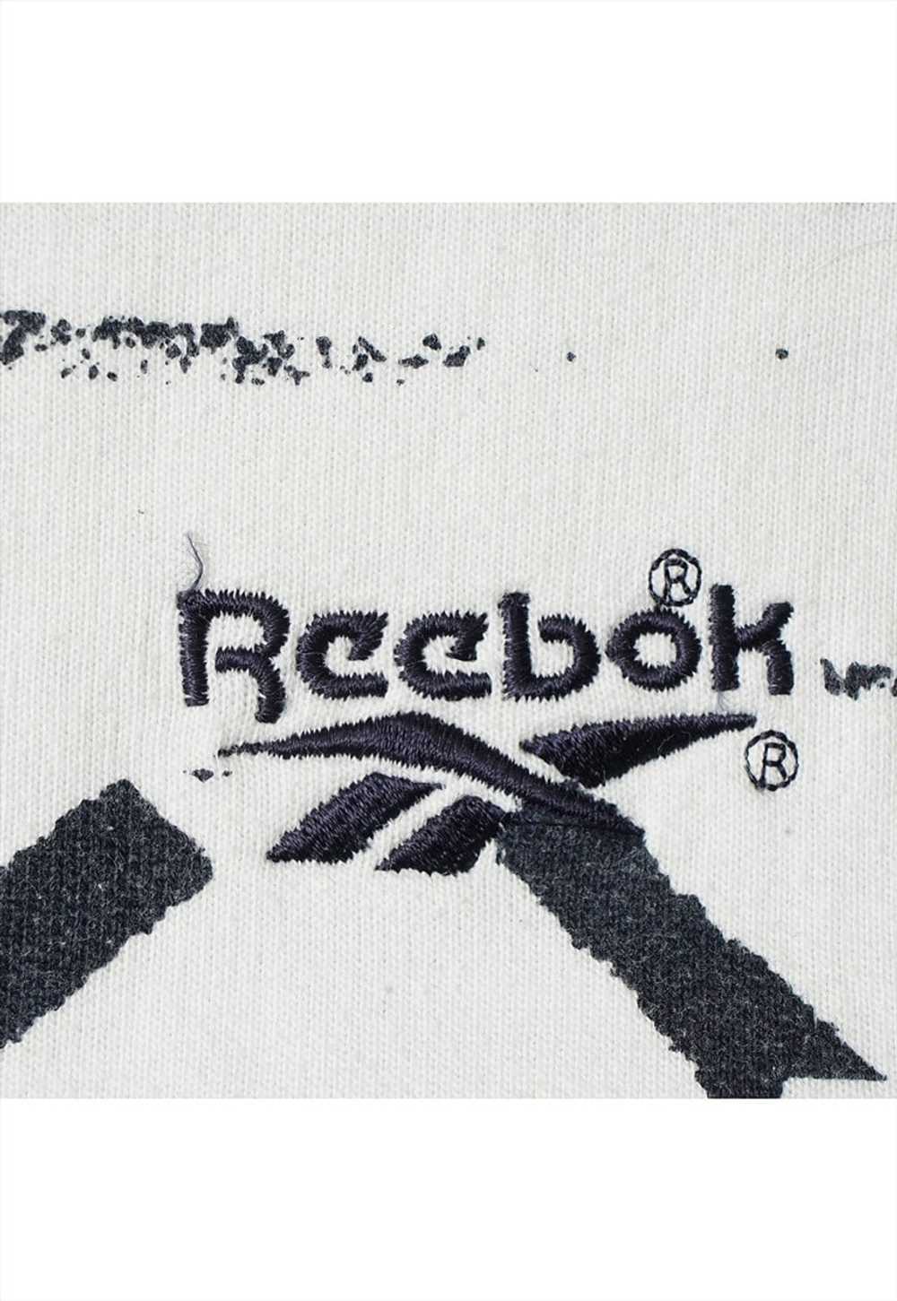 Vintage Reebok 80s Pattern White Sweatshirt Mens - image 3