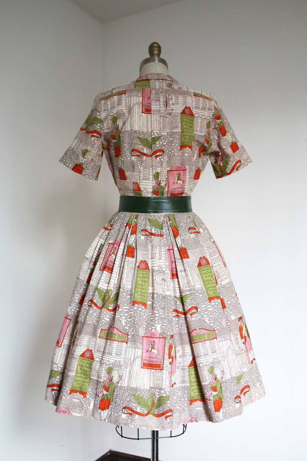 vintage 1950s novelty shirtwaist dress {xxs} - image 5