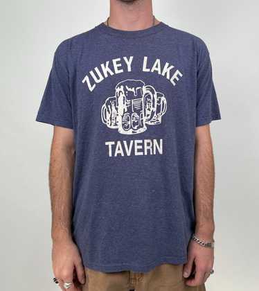 *AS-IS* 1990S ZUKEY LAKE TAVERN BEER MUGS GRAPHIC… - image 1