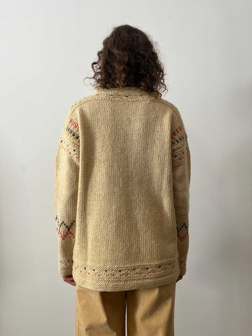 Handknit Rooster Pullover Sweater - image 4