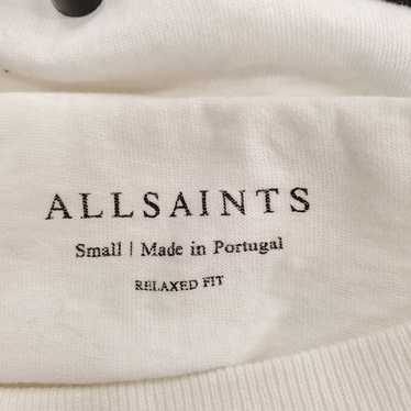 AllSaints All Saints Men White Logo Print T Shirt 