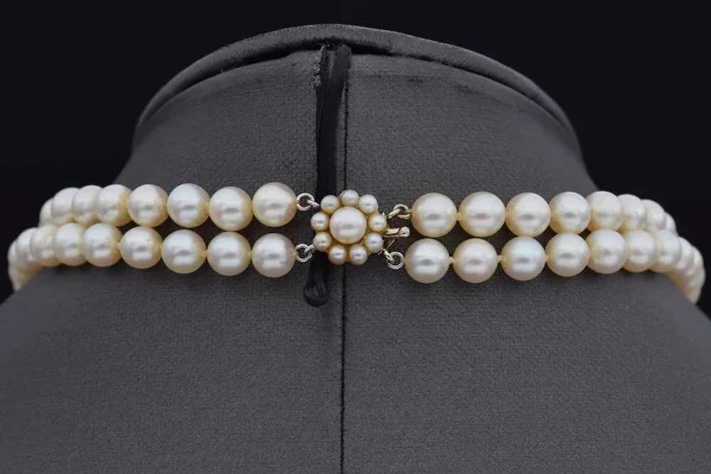 Vintage 14K White Gold Sea Pearl Beaded Double-St… - image 6
