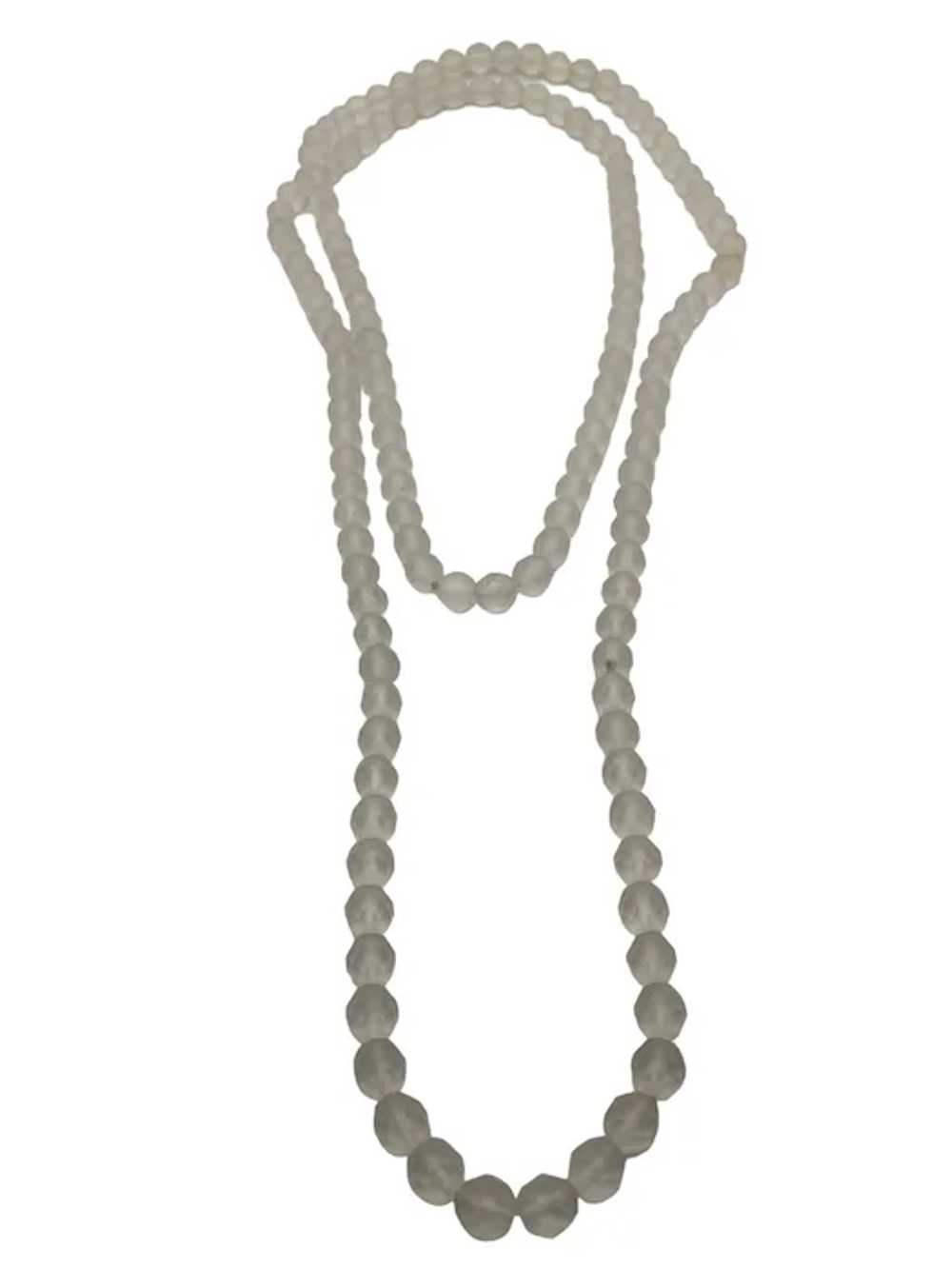 Vintage Translucent Faceted Crystal Bead Necklace - image 2