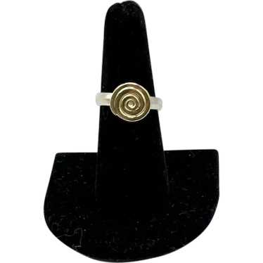 Sterling Silver Spiral Modernist Design Ring - image 1