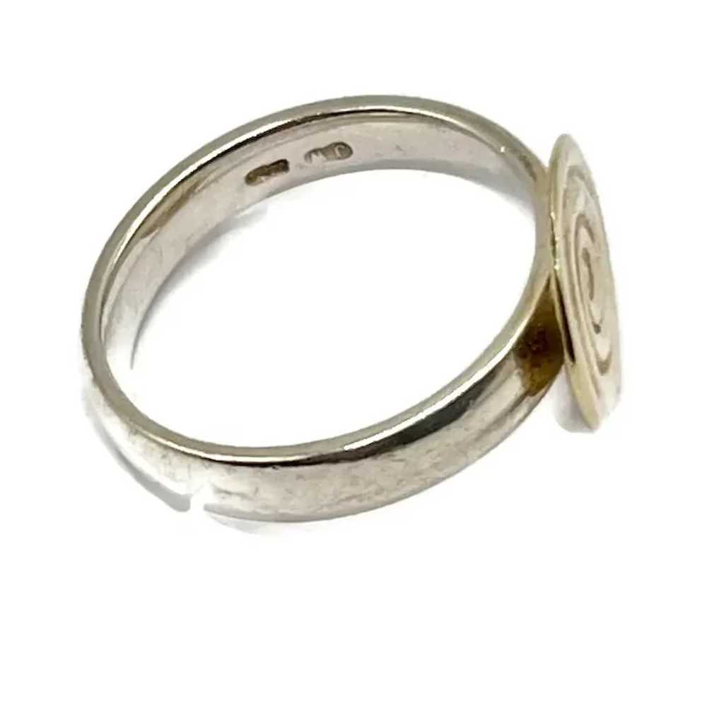 Sterling Silver Spiral Modernist Design Ring - image 3