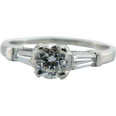 Natural Diamond Ring Platinum Round cut .65ct TDW 