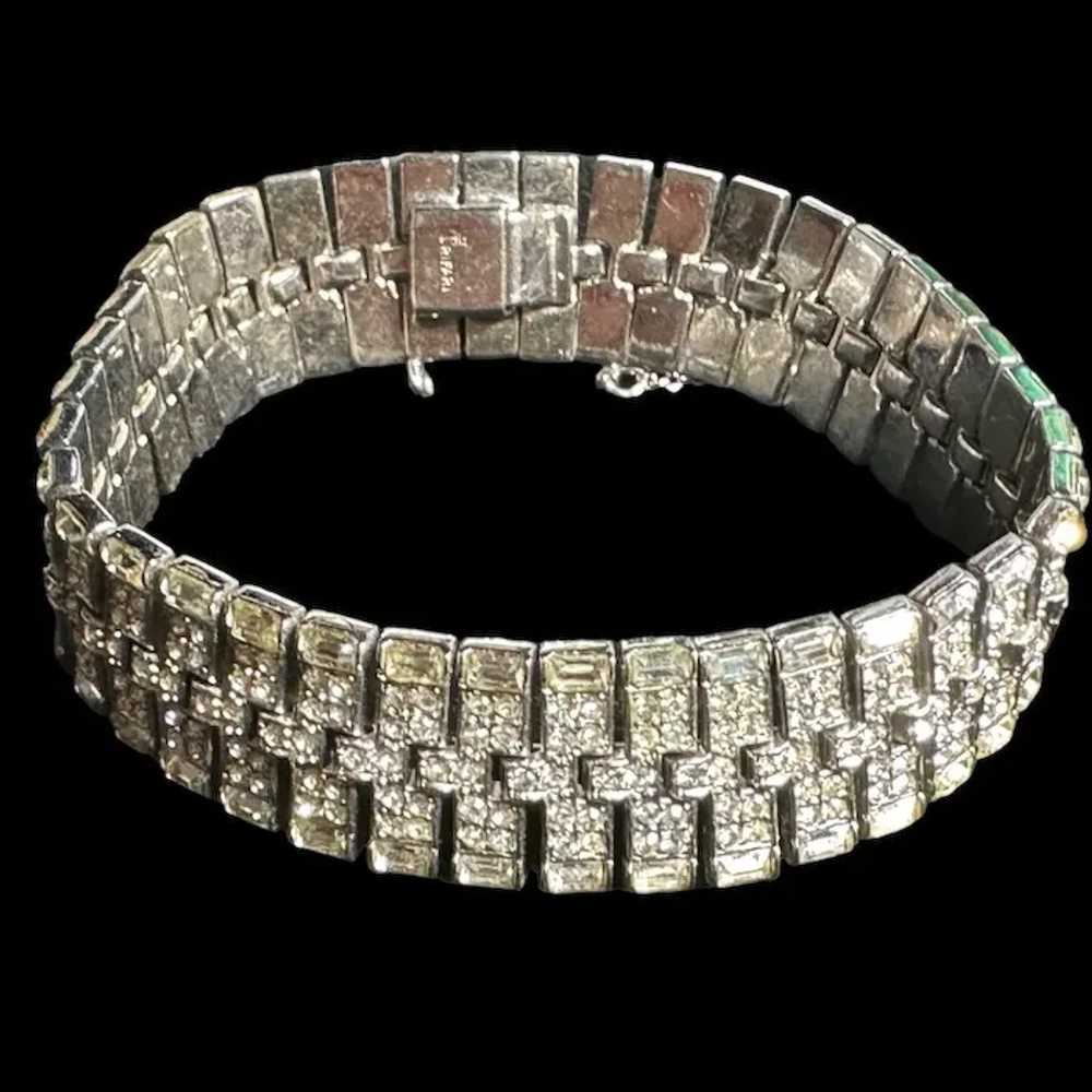 Vtg Art Deco Style Philippe TRIFARI Pave Rhinesto… - image 4