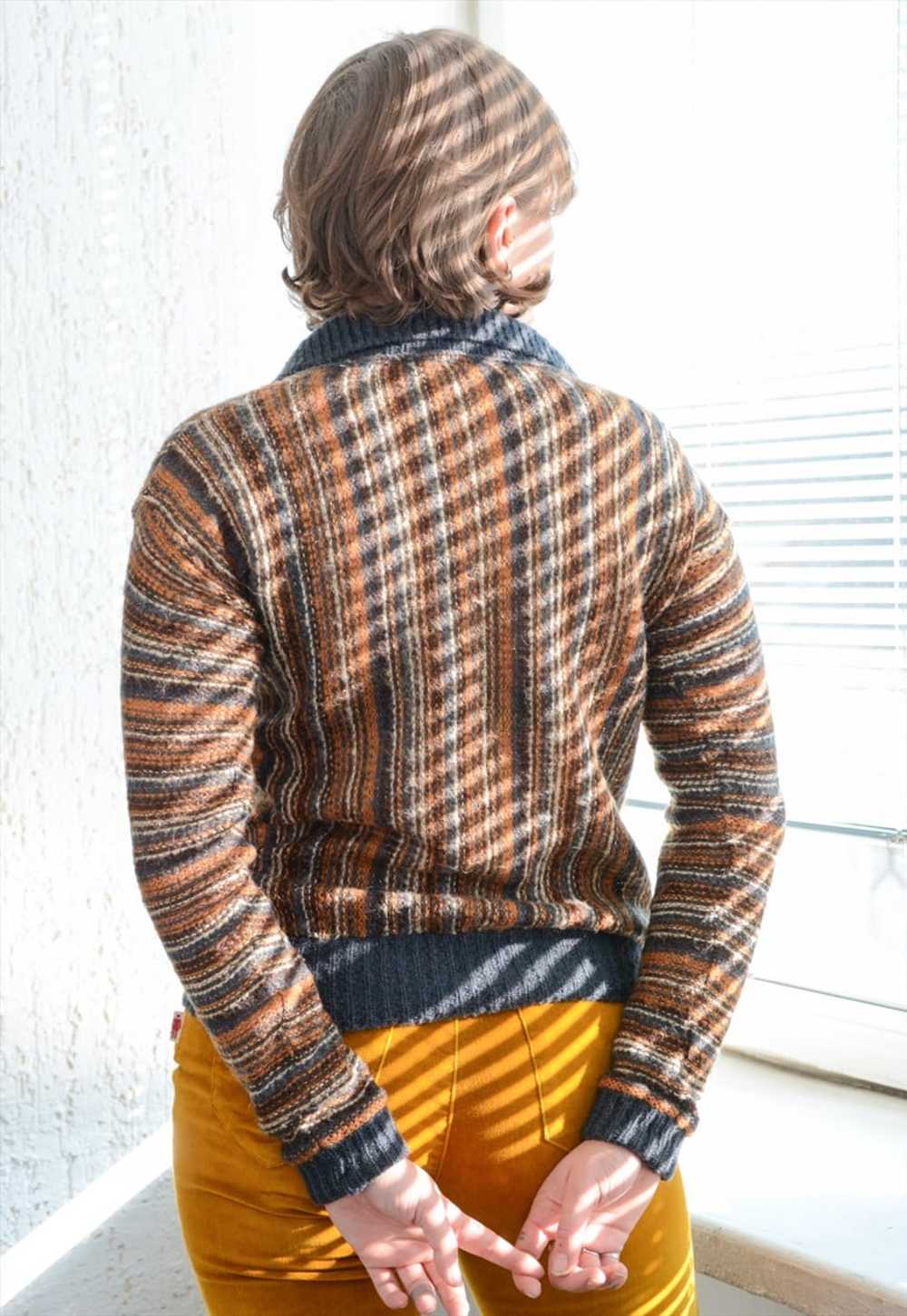 Vintage 70's Multicolour Striped Knitted Wool Jum… - image 3