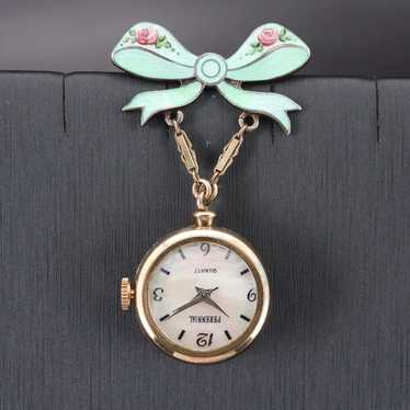 1930'S Chase Pin Watch working hand made Green Gu… - image 1
