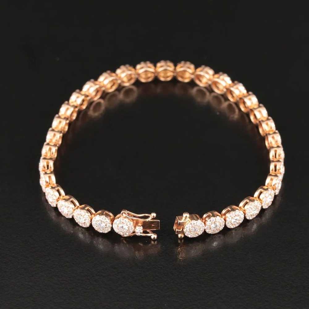 Contemporary 18K Rose Gold Tennis Bracelet - image 2