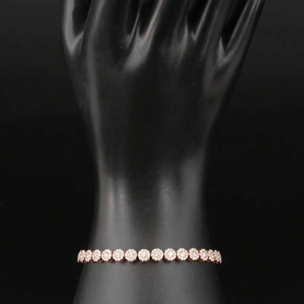 Contemporary 18K Rose Gold Tennis Bracelet - image 4