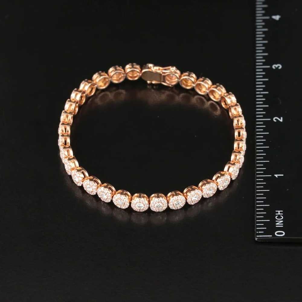Contemporary 18K Rose Gold Tennis Bracelet - image 5