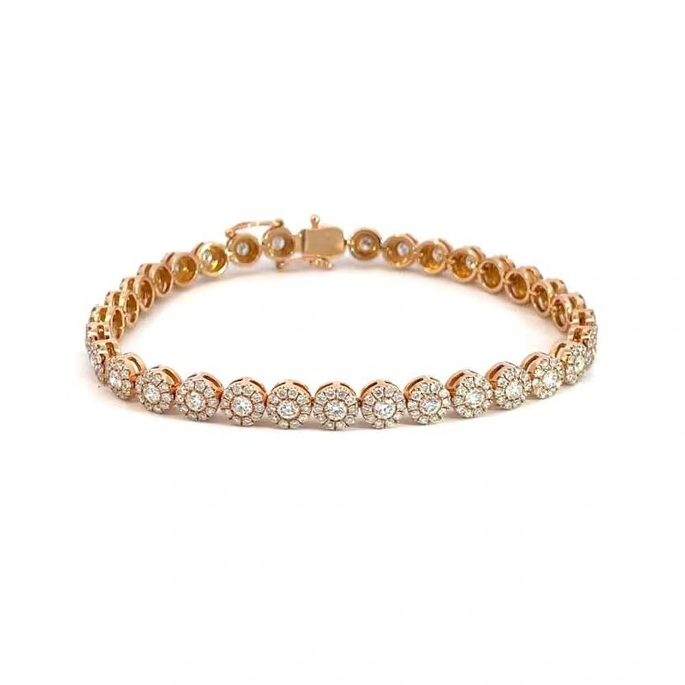 Contemporary 18K Rose Gold Tennis Bracelet - image 8