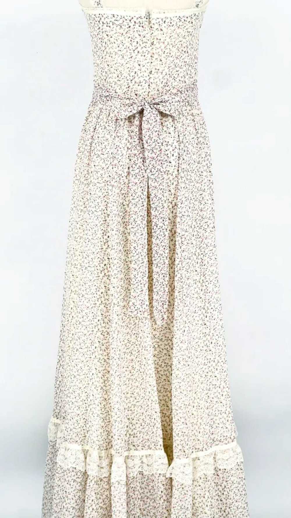 1970's Gunne Sax Pastel Floral Maxi Dress - image 8