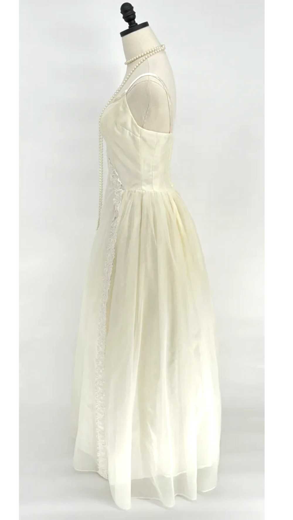 1950's Emma Domb Wedding Gown in Ivory Chiffon and Sa… - Gem