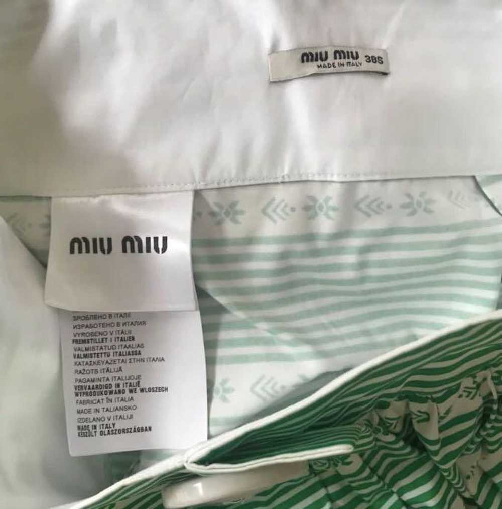 Miu Miu Miu Miu green printed skirt - image 4