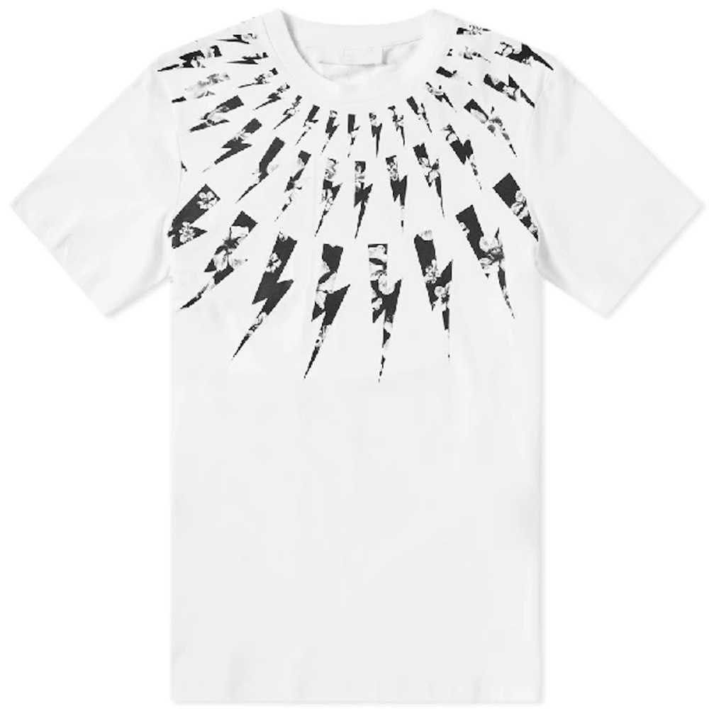 Neil Barrett Neil Barrett White T-shirt lightning… - image 1