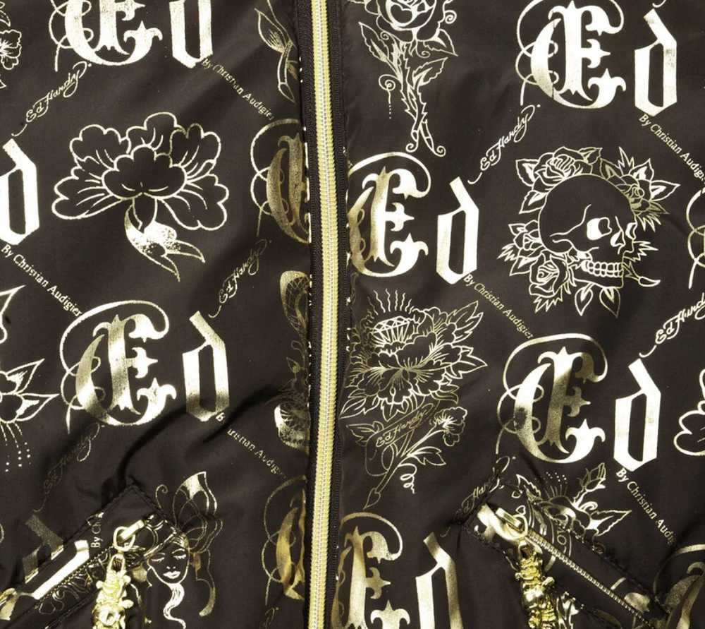 Ed Hardy Ed Hardy Cropped Monogram Bomber Jacket - image 2