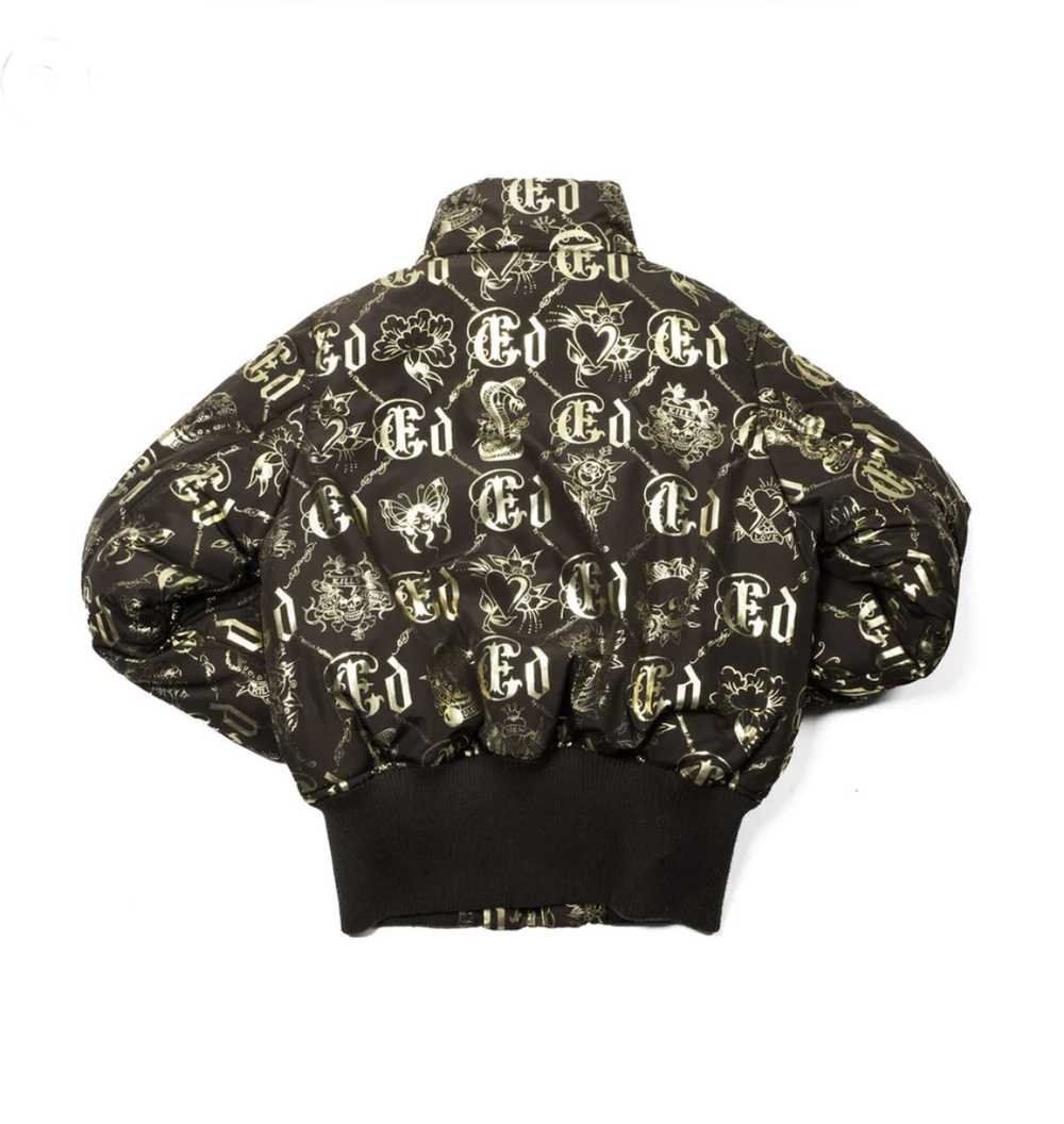 Ed Hardy Ed Hardy Cropped Monogram Bomber Jacket - image 3