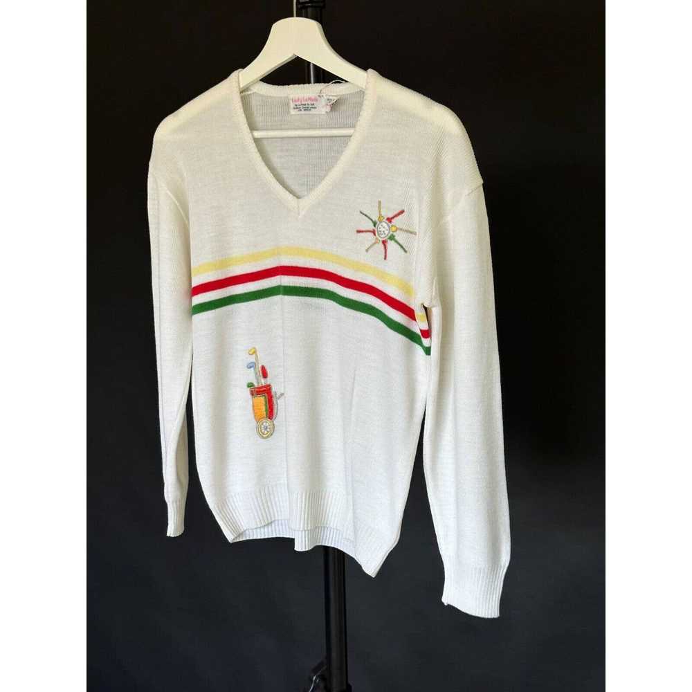 Vintage Lady LaMode Vintage Sweater Golf White VN… - image 2