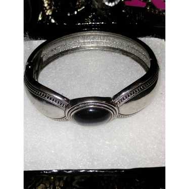 Vintage Beautiful silver vintage bracelet with bl… - image 1