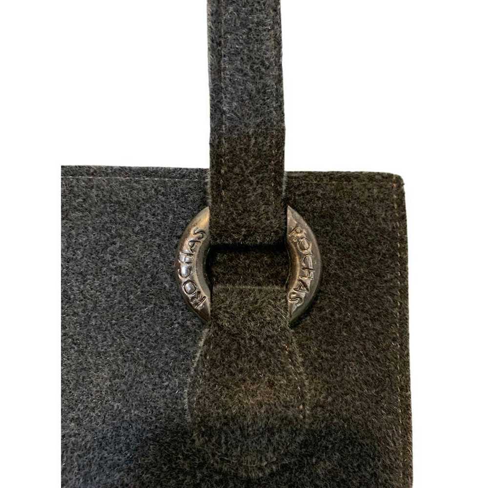 Rochas Vintage Rochas Gray Fabric Classic Handbag - image 2