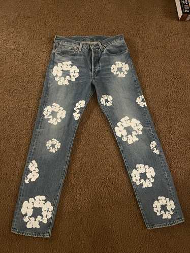 Denim Tears x Levi's 501 Cotton Rhinestone Wreath Jeans Indigo