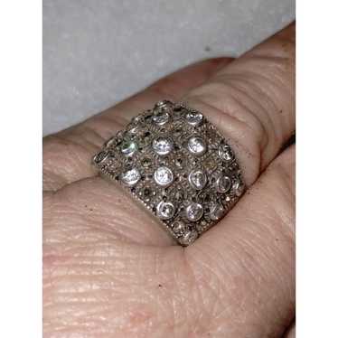 Vintage Extravagant sterling silver ring with rhi… - image 1
