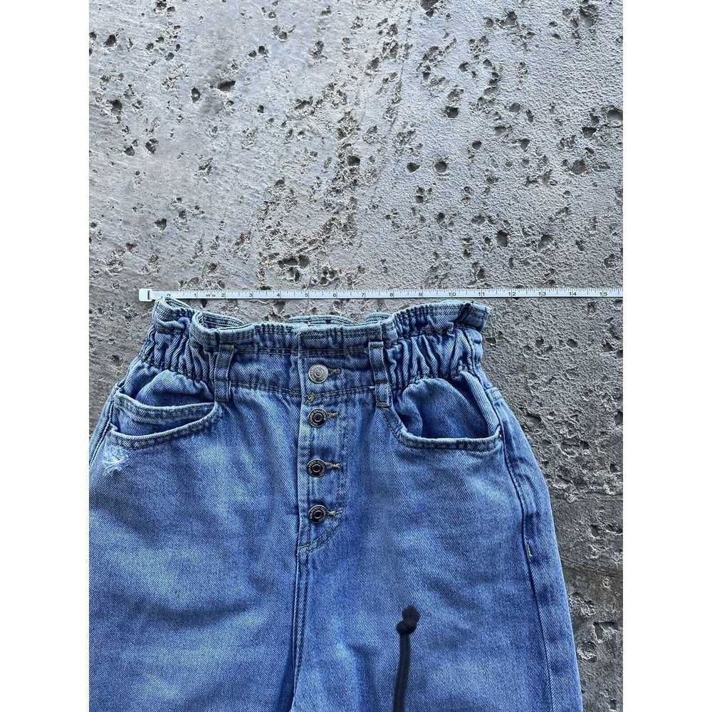 Zara Zara Women's Paper bag Style Waist Jeans Blu… - image 4