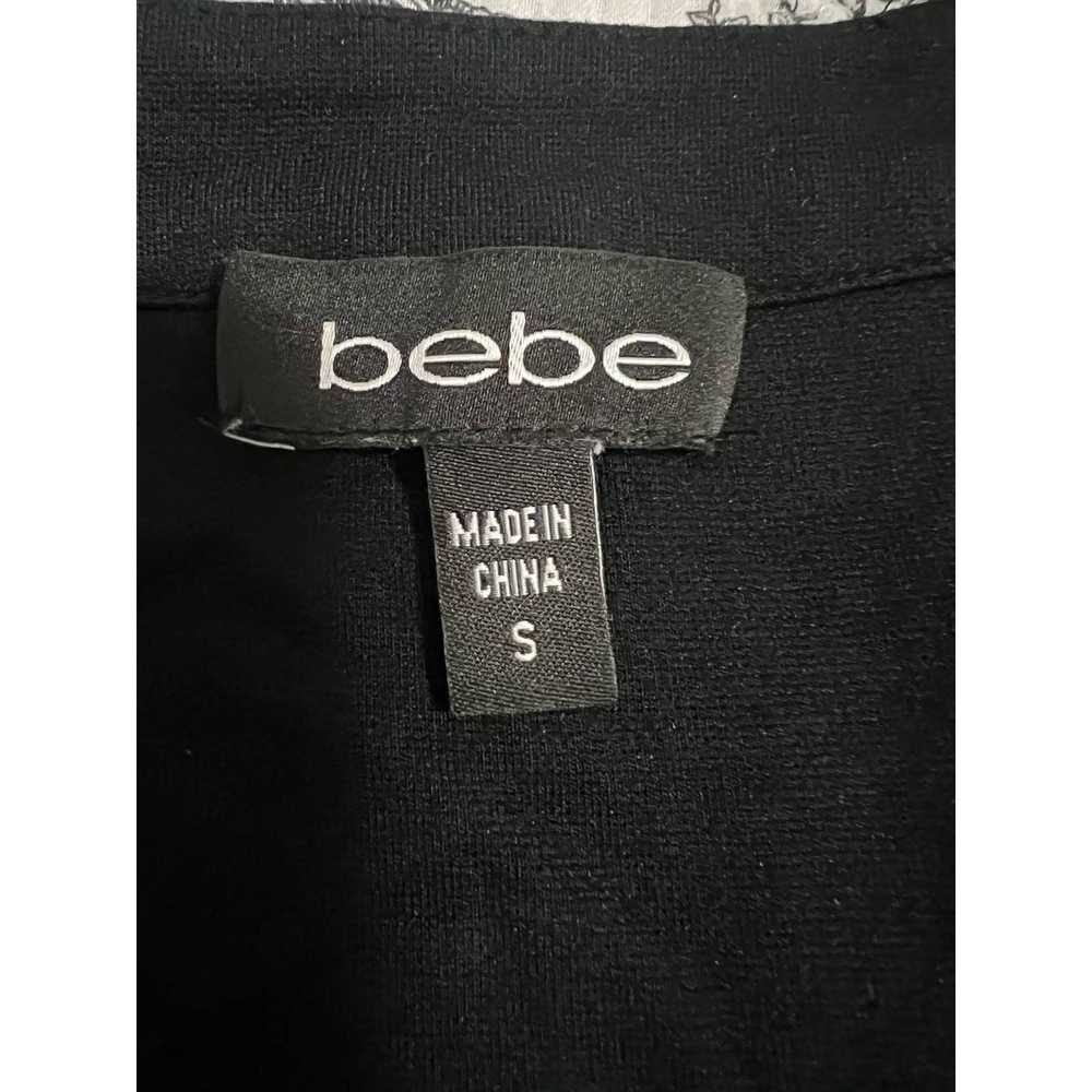 Bebe Bebe Black Mini Dress Long Sleeve Deep V Nec… - image 6