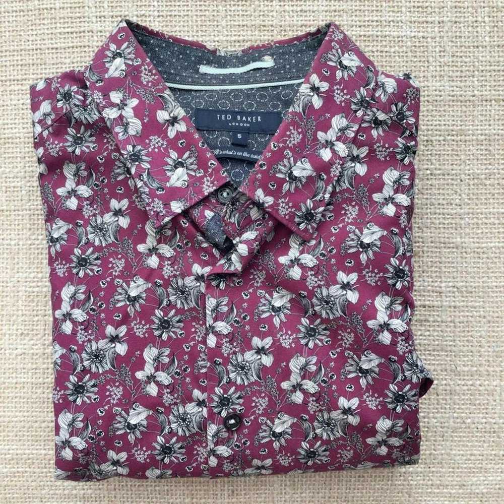 Ted Baker Ted Baker sz 5 (XL) floral print long s… - image 2