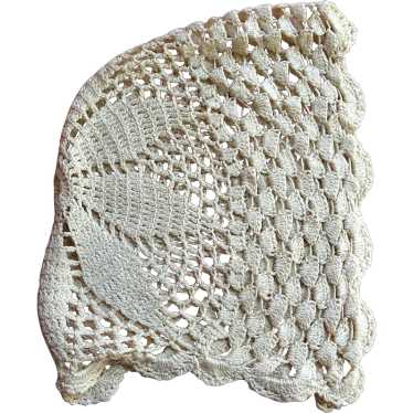 ANTIQUE Silk Lace Baby Cap Bonnet, Intricate Hand… - image 1