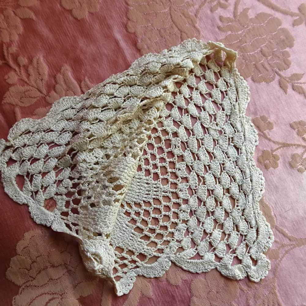 ANTIQUE Silk Lace Baby Cap Bonnet, Intricate Hand… - image 4