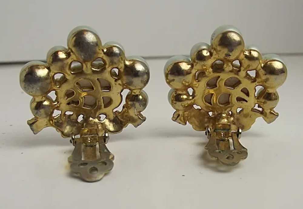 Vintage Schiaparelli Pair of Clip Earrings Blue P… - image 3