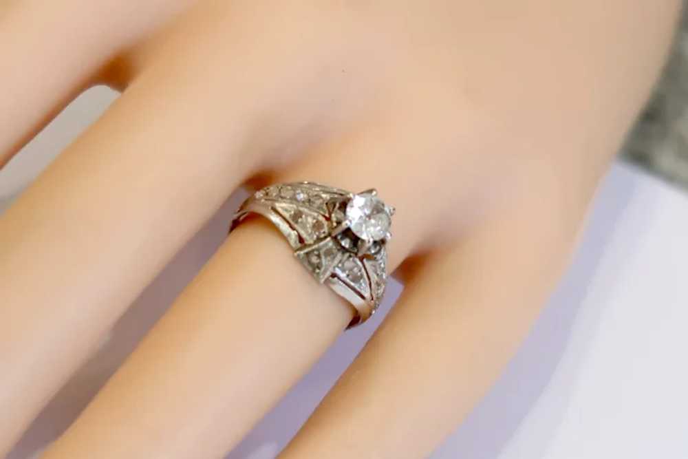 Art Deco 1.00ct Old Mine Cut Diamond With .50ct R… - image 10