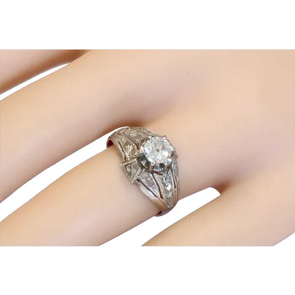 Art Deco 1.00ct Old Mine Cut Diamond With .50ct R… - image 3