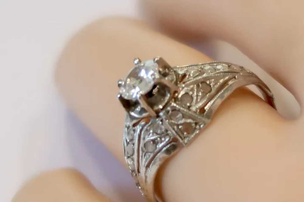 Art Deco 1.00ct Old Mine Cut Diamond With .50ct R… - image 5