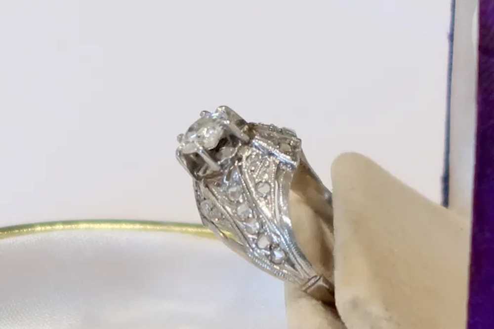 Art Deco 1.00ct Old Mine Cut Diamond With .50ct R… - image 8