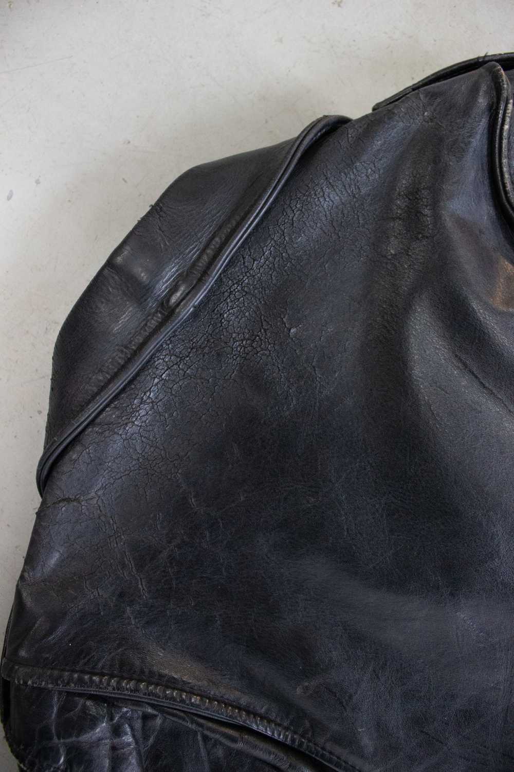 1980's Branded of Queens W-Style Black Cowhide Mo… - image 11