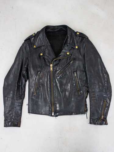 1980's Branded of Queens W-Style Black Cowhide Mo… - image 1