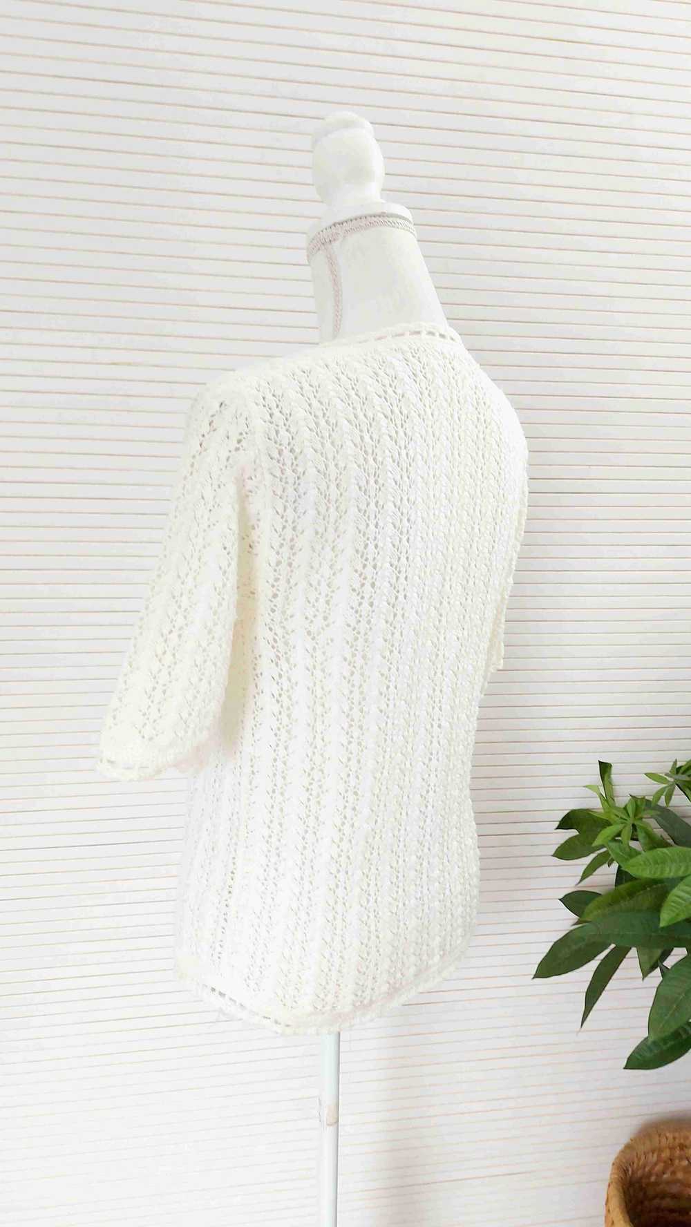 Wool cardigan - Hand knitted crochet cardigan (no… - image 4