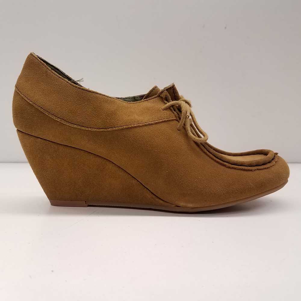BC Atmosphere Tan Suede Wedged Heeled Shoes Women… - image 1