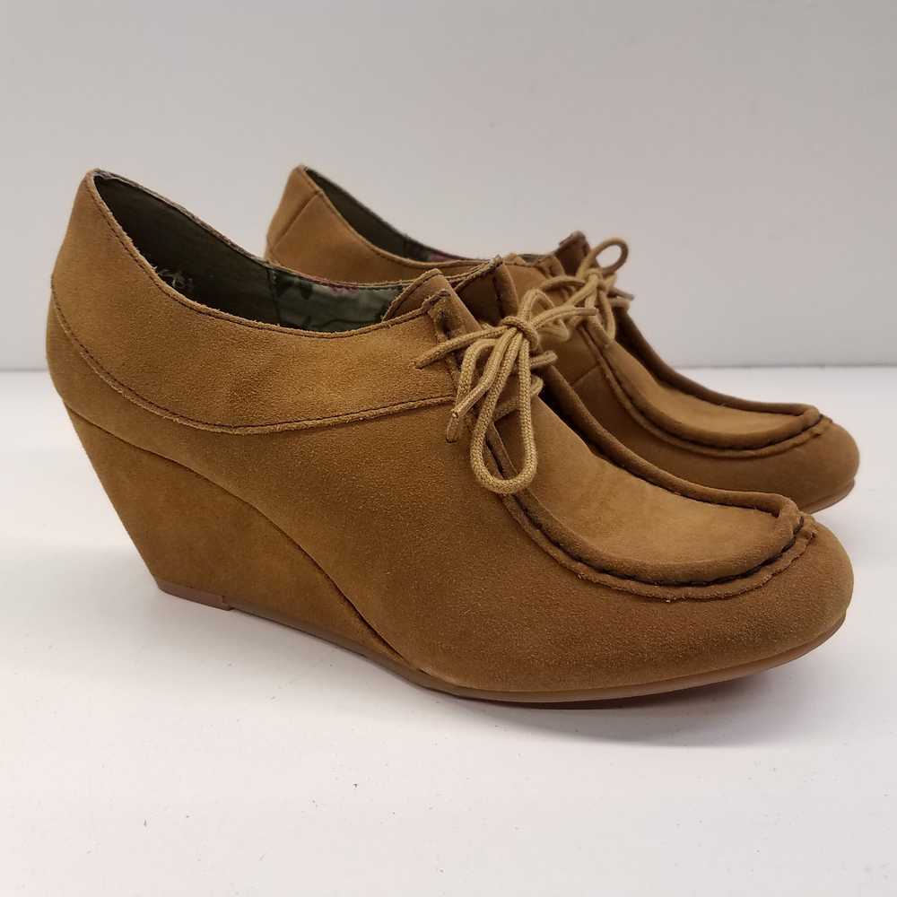 BC Atmosphere Tan Suede Wedged Heeled Shoes Women… - image 3