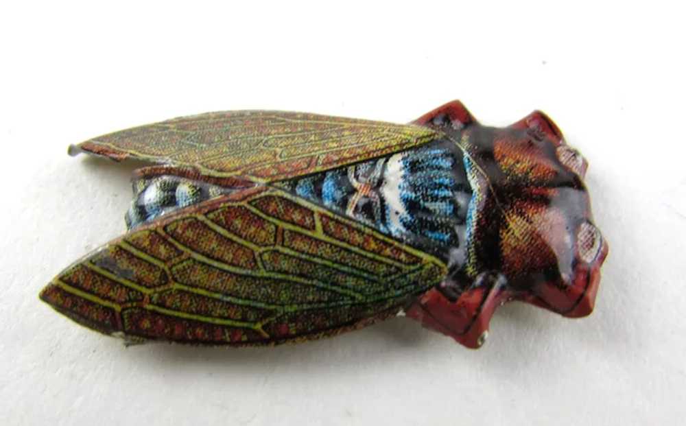 Very Early Unique Enamelled Bug Pin - image 2