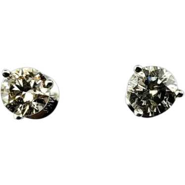 14 Karat White Gold Diamond Stud Earrings JAGi Cer