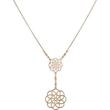 Seed Of Life Geometric Style Necklace 18K Tri-Colo